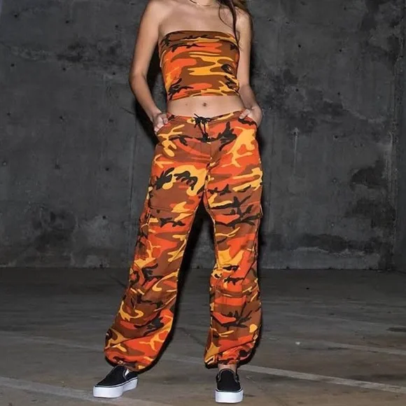 Zumiez Pants Jumpsuits Rothco Bright Orange Camo Paratrooper